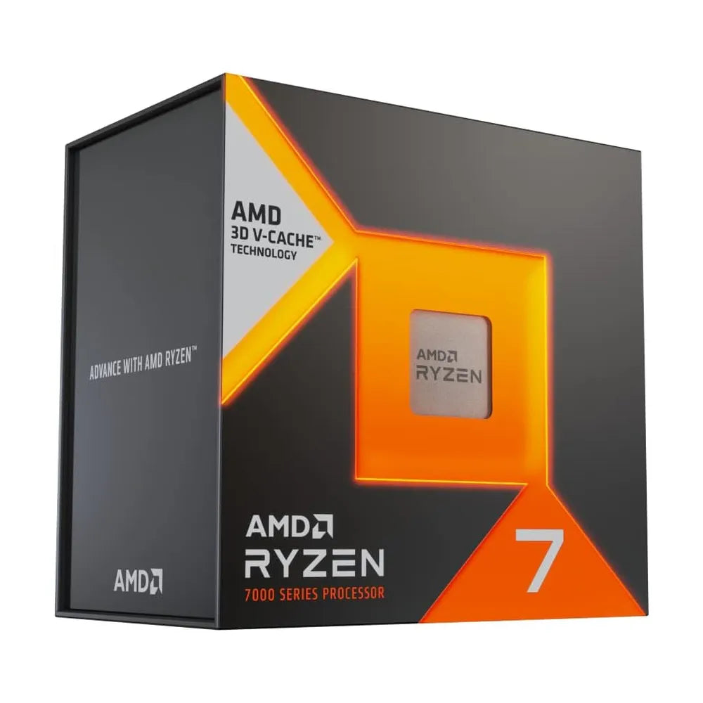 معالج الألعاب AMD Ryzen 7 7800X3D، 8 أنوية، تردد أساسي 4.2 جيجاهرتز، تردد توربو 5 جيجاهرتز، ذاكرة تخزين مؤقتة L1 بحجم 512 كيلوبايت، DDR5، مقبس AM5، ضمان لمدة سنة | 100-100000910WOF