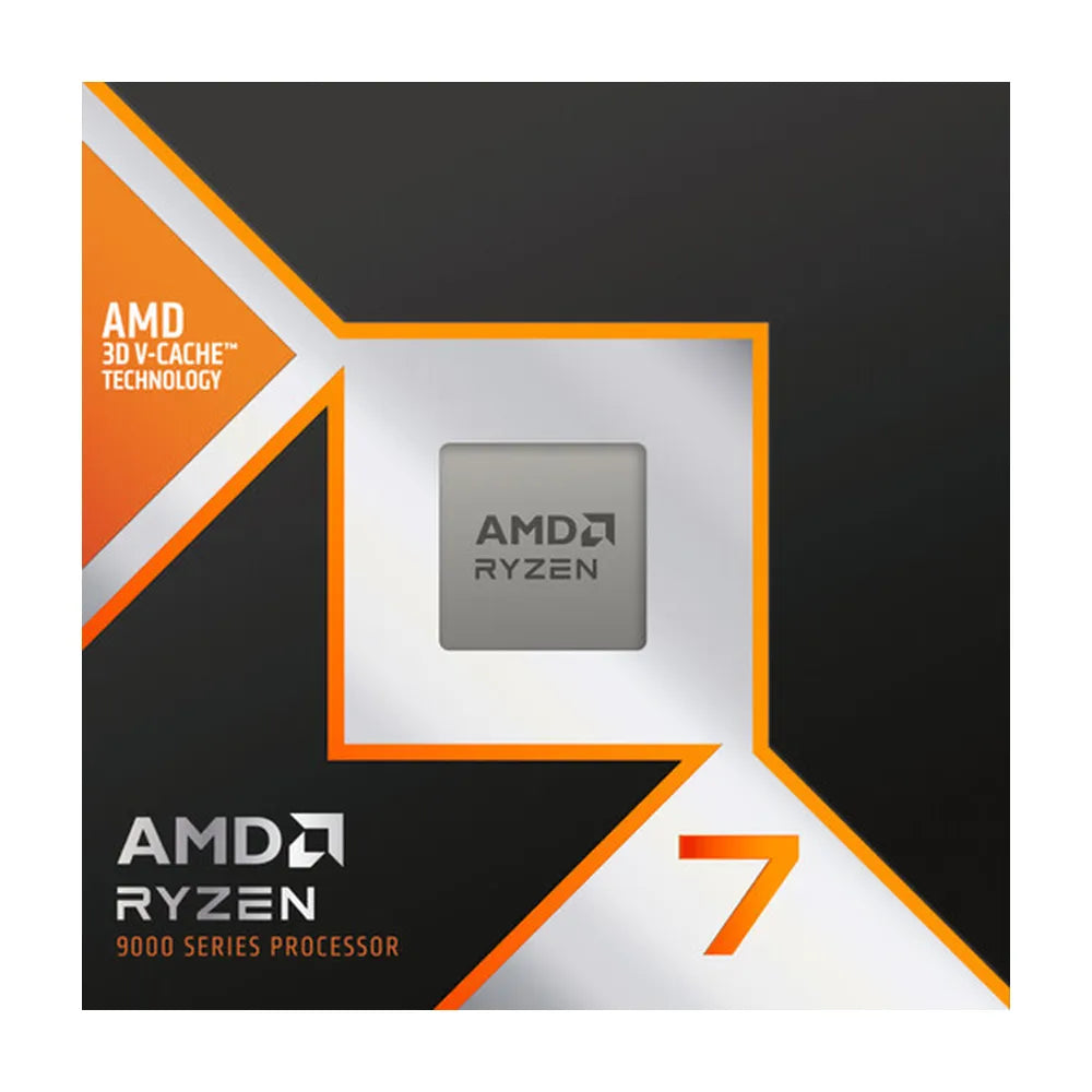 AMD Ryzen 7 9800X3D Desktop Processor, 8-Core, Base Core Frequency 4.7 GHz, Turbo Frequency 5.2 GHz, 640KB L1 Cache, DDR5, AM5 Socket, 1 Year Warranty | 100-100001084WOF
