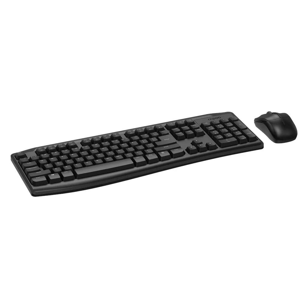 Rapoo X1800 Pro Wireless Keyboard & Mouse Combo, Wireless via USB-A Dongle, 100% Keyboard Layout, Spill-resistant design 1000 DPI Optical Mouse Sensor, Up to 12 months Battery Life, Black, 1 Year Warranty | 12002