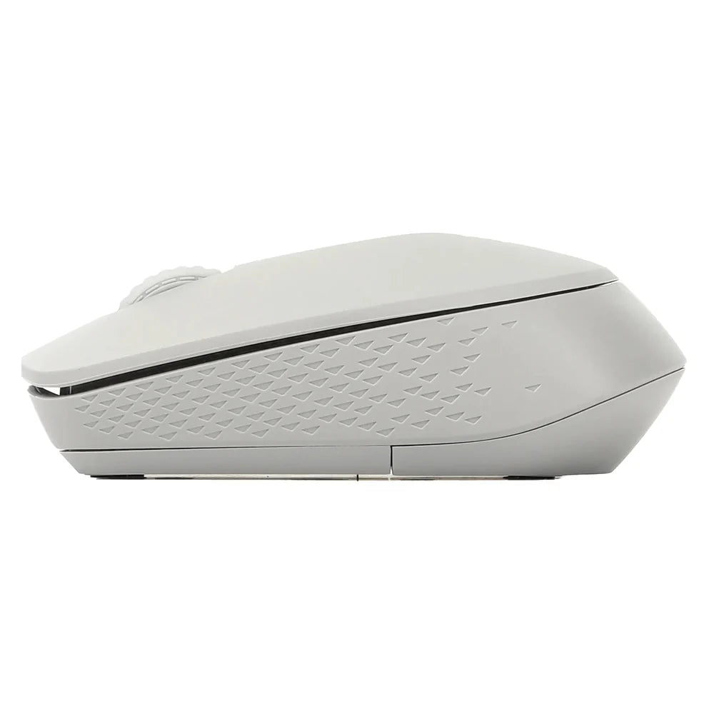 Rapoo M100 Silent Multi-Mode Wireless Mouse, 1300 DPI Optical Sensor, 3 (Left/Right-click, Middle click/scroll wheel) Buttons, Ambidextrous Design, Up to 9 months Battery Life, Light Grey, 1 Year Warranty | 18185