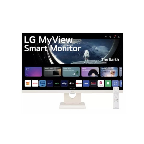 شاشة LG 27SR50F-W الذكية مقاس 27 بوصة بدقة FHD (1920 × 1080)، HDMI، قابلة للإمالة، قابلة للتعديل، أبيض، ضمان لمدة عام | 27SR50F-W