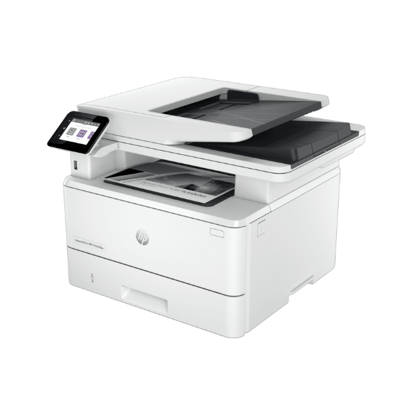طابعة HP LaserJet Pro MFP 4103fdw، مسطحة، ماسح ضوئي ADF، فاكس، ضمان سنة واحدة | 2Z629A