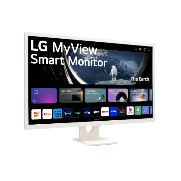 شاشة ال جي الذكية 32SR50F-W بحجم 32 بوصة FHD (1920 × 1080)، HDMI، إمالة، قابلة للتعديل، أبيض، ضمان لمدة سنة | 32SR50F-W