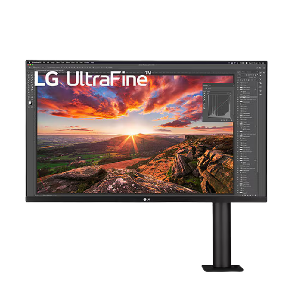 شاشة LG UltraFine 32UN880-B بحجم 32 بوصة بدقة 4K UHD (3840 × 2160) ومضادة للتوهج، ومنافذ HDMI، وDP، وUSB-C، قابلة لتعديل الارتفاع/المحور/الدوران/الإمالة، بضمان لمدة عام | 32UN880-B