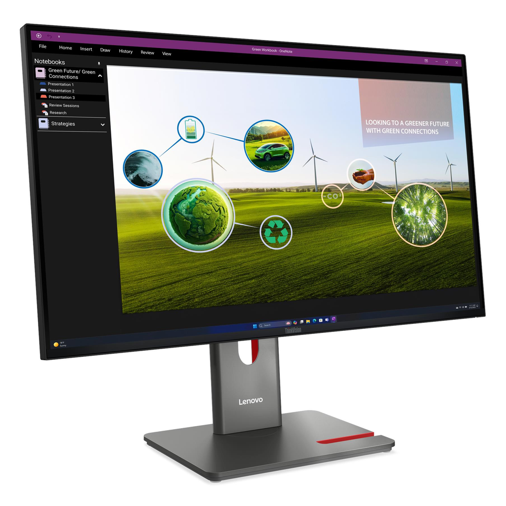 شاشة Lenovo ThinkVision P27Q-40 بحجم 27 بوصة ودقة QHD (2560 × 1440)، ومعدل تحديث 120 هرتز، ومضادة للتوهج، ومنافذ USB-C و HDMI و DP، قابلة للتعديل في الارتفاع والإمالة والدوران والمحور، ضمان 3 سنوات | 64A7GAT6UK