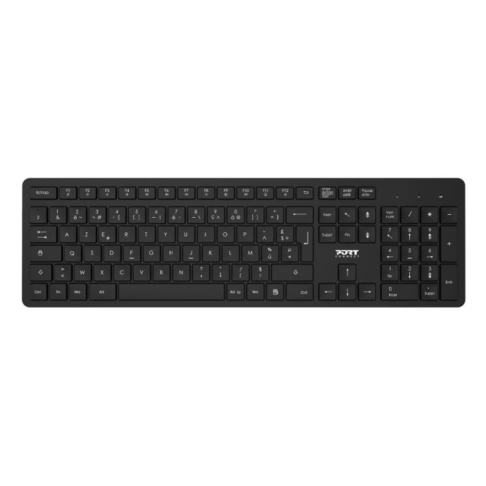 Port Wireless Keyboard & Mouse Combo, Wireless via USB-A & USB-C, 100% Keyboard Layout, 12 Shortcut-keys, 1600 DPI Mouse, Ambidextrous and Lightweight Mouse Design, Black, 1 Year Warranty | 900904-U