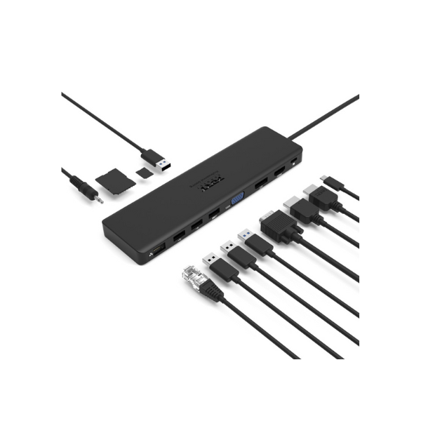 Port 1 X 4K, 2 X 2K USB-C Mobile Docking Station 11 Devices 100W, HDMI, VGA, DP, Data Transfer Speed 5 GB/s, Cable Length 55cm, 1 Year Warranty | 901906