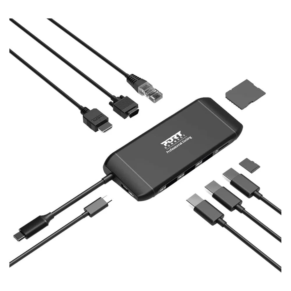 Port 1 X 4K USB-C Mobile Docking Station, 7 Devices, HDMI, VGA, 100W, 5 GB/s Data Transfer Speed, 50cm Cable Length, 1 Year Warranty | 901913