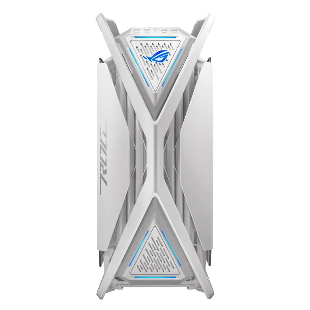 كيس كمبيوتر Asus ROG Hyperion GR701 E-ATX، Tempered Glass Left & Right Panels، يستوعب كرت شاشة حتى 460mm، 4 × 140 mm (PWM) Fans with AR GB Fan Hub، USB 3.2 Gen 2 & 60W fast charging، أبيض، ضمان سنة واحدة | 90DC00F3-B39000