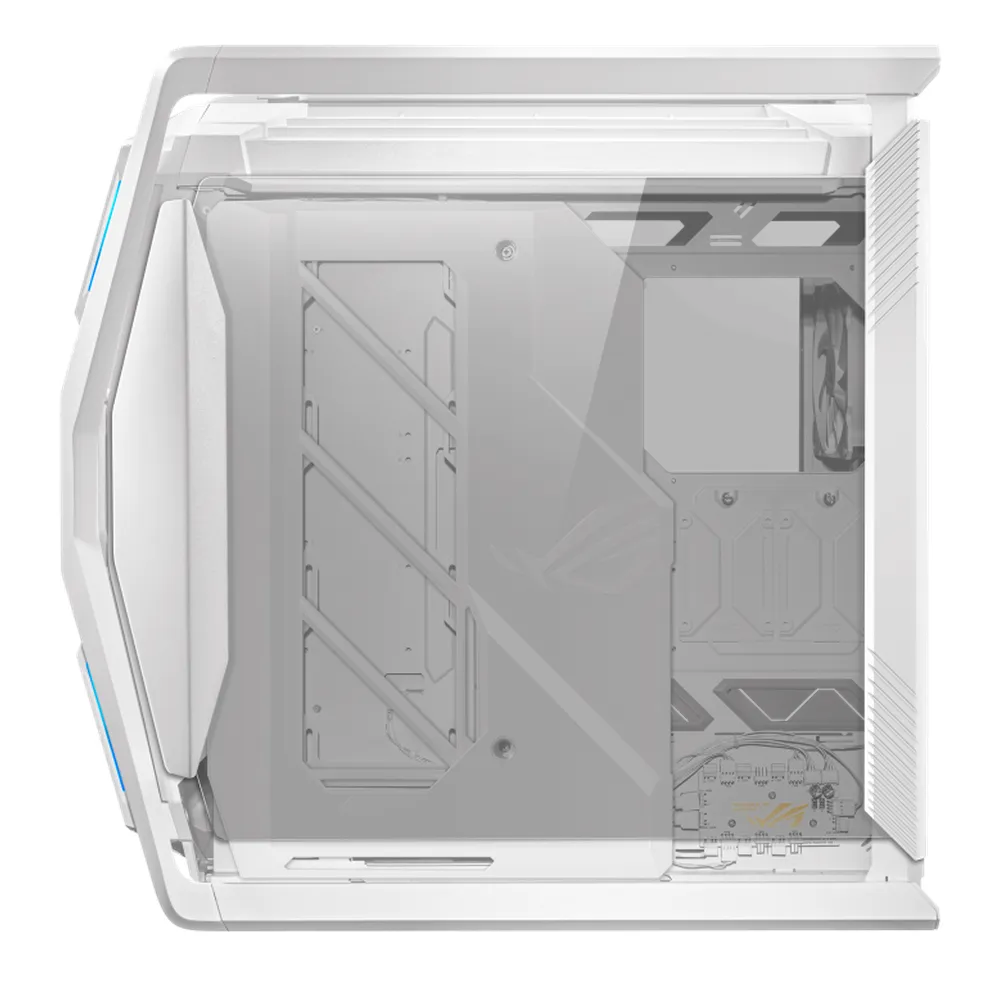 كيس كمبيوتر Asus ROG Hyperion GR701 E-ATX، Tempered Glass Left & Right Panels، يستوعب كرت شاشة حتى 460mm، 4 × 140 mm (PWM) Fans with AR GB Fan Hub، USB 3.2 Gen 2 & 60W fast charging، أبيض، ضمان سنة واحدة | 90DC00F3-B39000