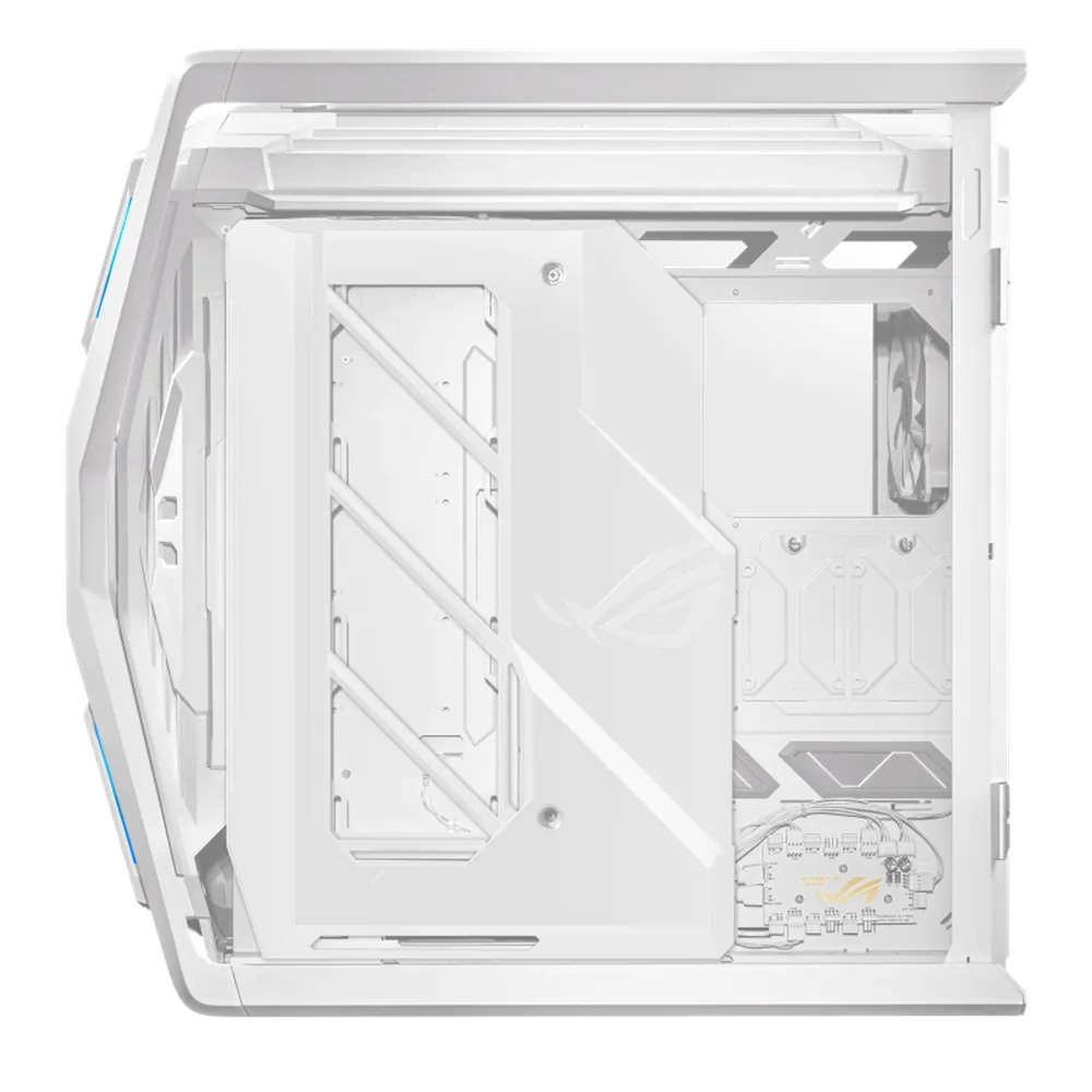 كيس كمبيوتر Asus ROG Hyperion GR701 E-ATX، Tempered Glass Left & Right Panels، يستوعب كرت شاشة حتى 460mm، 4 × 140 mm (PWM) Fans with AR GB Fan Hub، USB 3.2 Gen 2 & 60W fast charging، أبيض، ضمان سنة واحدة | 90DC00F3-B39000