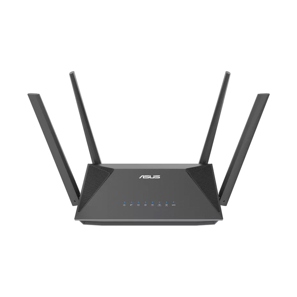 Asus AX1800 Dual Band WiFi 6 Extendable Router, 5 GHz Up to 1201 Mbps, 2.4 GHz Up to 574 Mbps, 4 x External Antennas, 1.3GHz Dual-Core Processor, AiMesh Supported, 1 Year Warranty | 90IG08T0-MU2H00