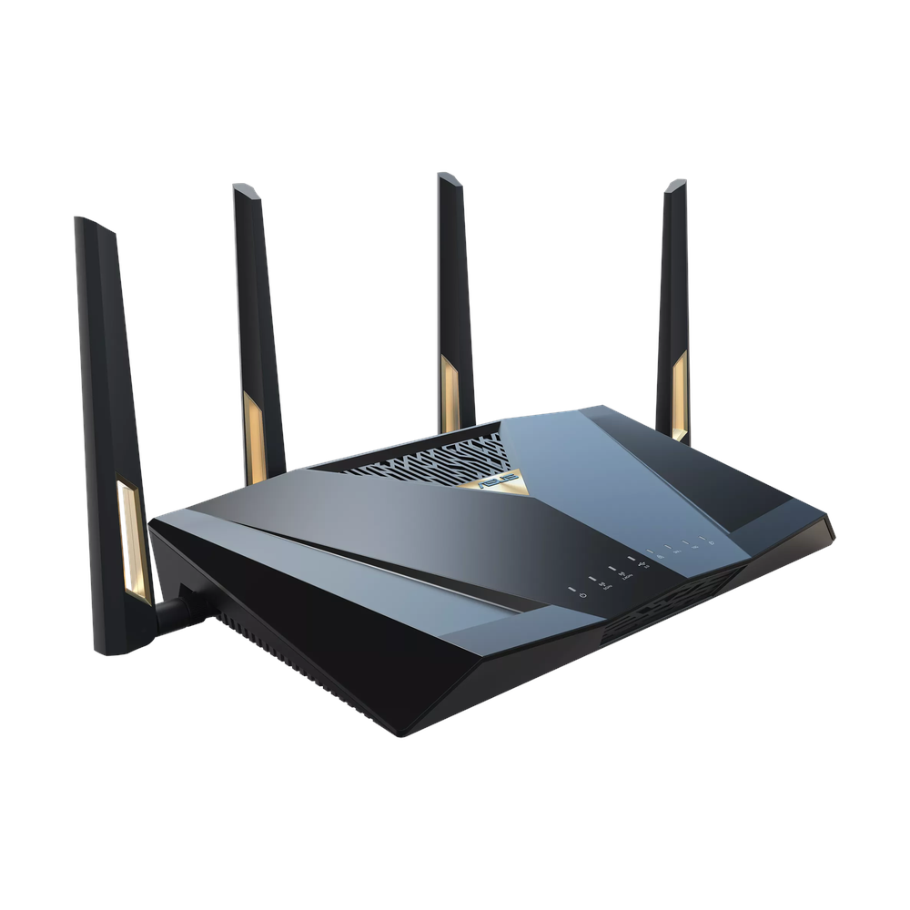 Asus Dual-band WiFi 7 AiMesh Extendable Router, 5 GHz Up to 5764 Mbps, 2.4 GHz Up to 1376 Mbps, 4 x External Antennas, 2.6 GHz Quad-Core Processor, Gaming Port & Mobile Game Mode, 1 Year Warranty | 90IG08V0-MO3N0V