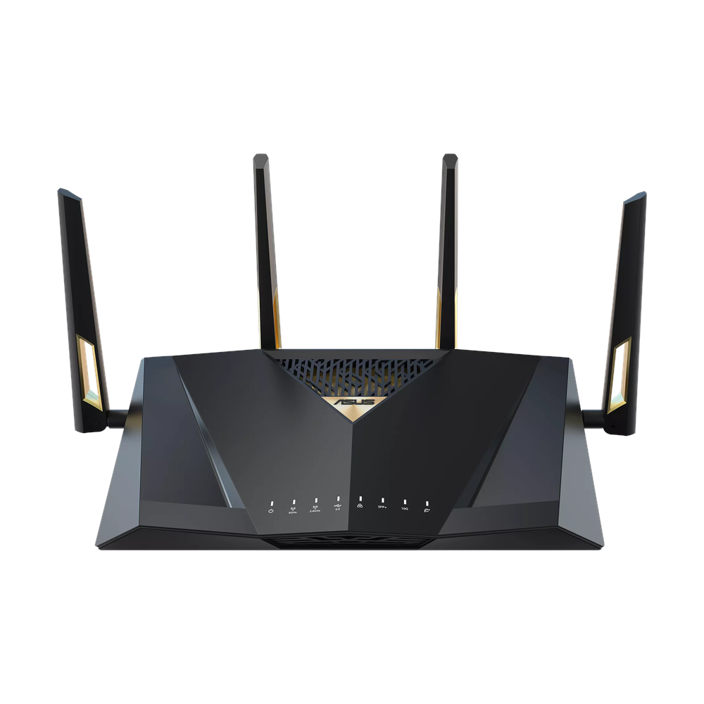 Asus Dual-band WiFi 7 AiMesh Extendable Router, 5 GHz Up to 5764 Mbps, 2.4 GHz Up to 1376 Mbps, 4 x External Antennas, 2.6 GHz Quad-Core Processor, Gaming Port & Mobile Game Mode, 1 Year Warranty | 90IG08V0-MO3N0V