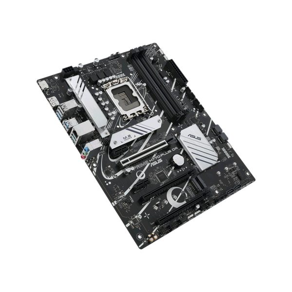 لوحة أم Asus PRIME H770-PLUS D4، مقبس LGA 1700، مقاس ATX، ذاكرة DDR4، PCIe 5.0 مع SafeSlot Core+، USB 10 GBps، HDMI، DisplayPort، إيثرنت Realtek 2.5 GB With Asus LANGuard، إضاءة Aura Sync، ضمان سنة واحدة | 90MB1CU0-M0NA00