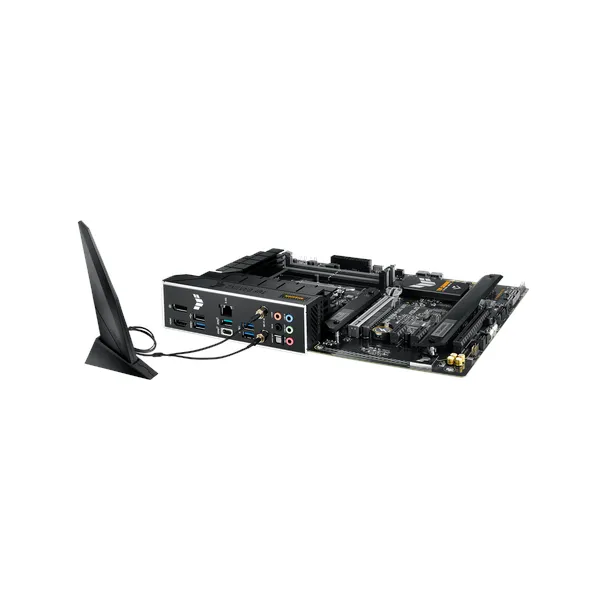 لوحة أم Asus TUF GAMING B760-PLUS WiFi، مقبس LGA 1700، مقاس ATX، ذاكرة DDR5، PCIe 5.0 مع SafeSlot Core+، Wi-Fi 6، بلوتوث v5.2، HDMI، DisplayPort، إيثرنت Realtek 2.5 GB With TUF LANGuard، إضاءة Aura Sync، ضمان سنة واحدة | 90MB1ER0-M0EAY0
