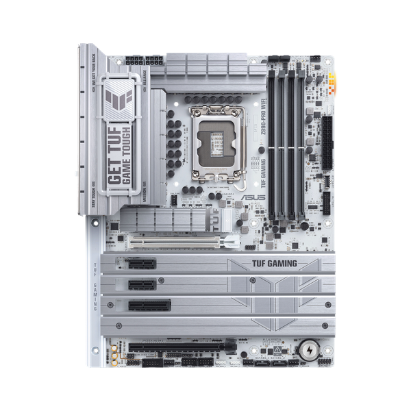 Asus TUF GAMING Z890-PRO WiFi Motherboard, LGA 1851 Socket, ATX Form Factor, DDR5 Ram, PCIe 5.0 With SafeSlot Core+, Wi-Fi 7, Bluetooth v5.4, HDMI, DisplayPort, Thunderbolt 4, Intel 2.5 GB Ethernet With TUF LANGuard, Aura Sync, 1 Year Warranty |