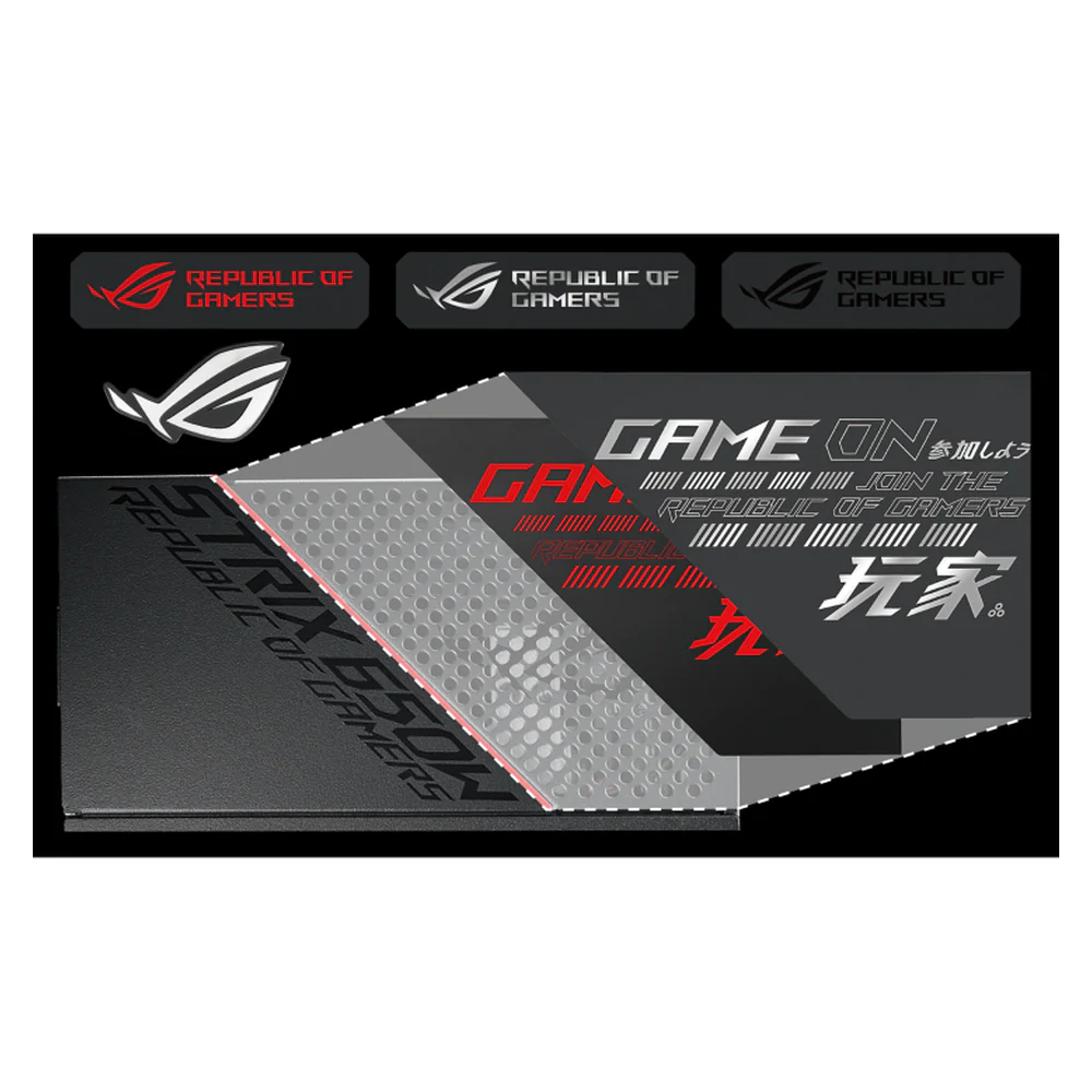 Asus ROG Strix 80 Plus Gold Modular Power Supply, 650W, Fully Modular, Magnetic Logo, Axial-tech fan design, ATX, Black, 1 Year Warranty | 90YE00A1-B0EA00