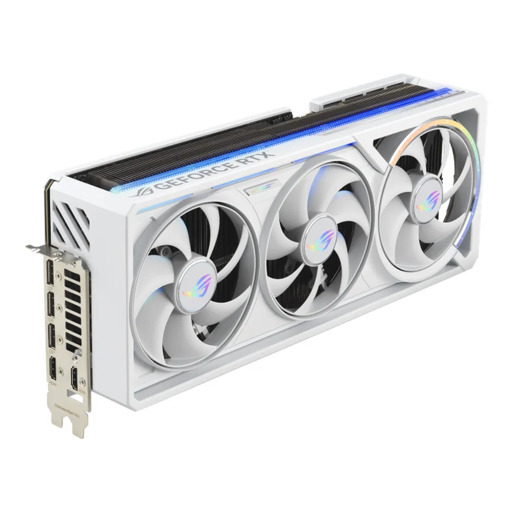 بطاقة رسومات Asus ROG Astral GeForce RTX 5090 White OC Edition، ذاكرة GDDR7 بحجم 32 جيجابايت 512-بت، مخارج HDMI 2.1b و DP 2.1b، منفذ PCI Express 5.0، سرعة معالج رسومي 2580 ميجاهرتز، سرعة ذاكرة 28 جيجابت في الثانية، ضمان سنة واحدة | 90YV0LWA-M0NA00
