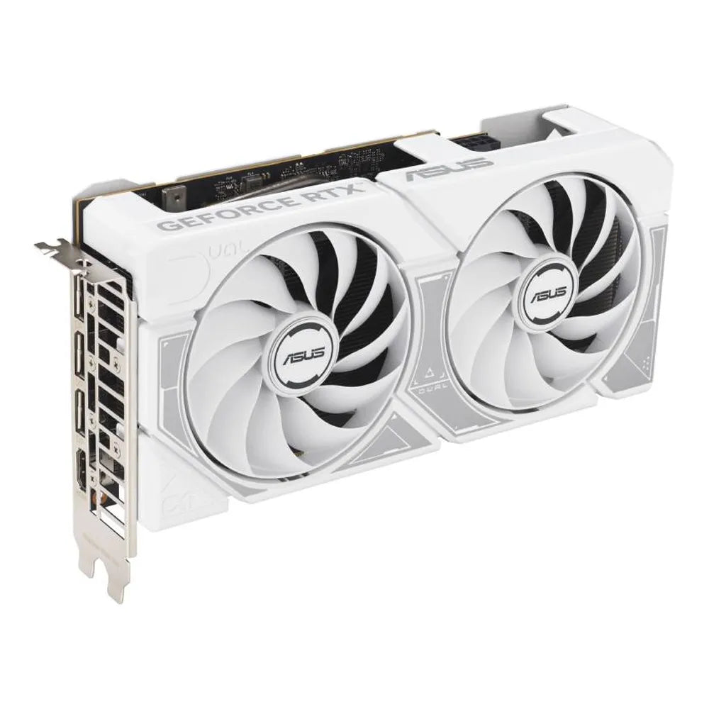 Asus Dual GeForce RTX 5060 White OC Edition Graphics Card, GDDR7 8GB 128-bit Memory, HDMI 2.1b & DP 2.1b Outputs, PCI Express 5.0, 2677 MHz Core Clock, 28 Gbps Memory Clock, 1 Year Warranty | 90YV0N15-M0NA00