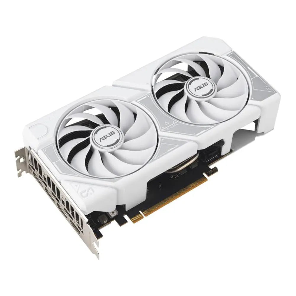 Asus Dual GeForce RTX 5060 White OC Edition Graphics Card, GDDR7 8GB 128-bit Memory, HDMI 2.1b & DP 2.1b Outputs, PCI Express 5.0, 2677 MHz Core Clock, 28 Gbps Memory Clock, 1 Year Warranty | 90YV0N15-M0NA00