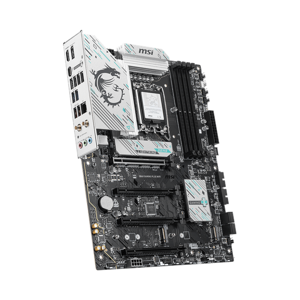 Msi B860 Gaming Plus WiFi Motherboard, LGA 1851 Socket, ATX Form Factor, DDR5 Ram, PCIe 5.0, Intel Killer BE1750x Wi-Fi 7 & Bluetooth 5.4, Thunderbolt4 Port, USB 10 GBps, Intel Killer E5000 5 GBps LAN, EZ M.2 Shield Frozr II, 1 Year Warranty |