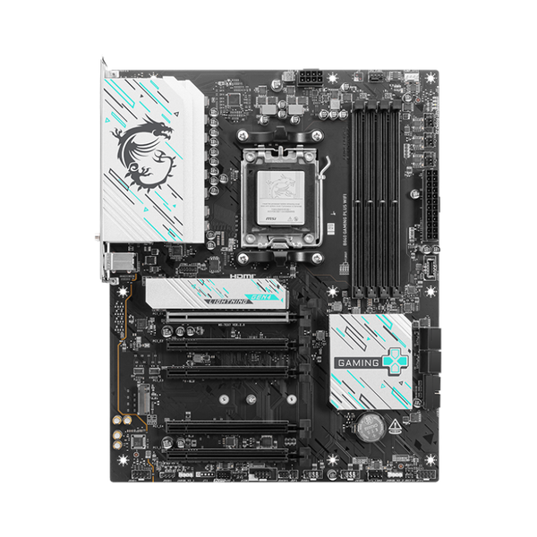 لوحة أم للألعاب Msi B840 Gaming Plus WiFi، مقبس AM5، عامل الشكل ATX، ذاكرة وصول عشوائي DDR5، منفذ PCIe 4.0، واي فاي 7، بلوتوث 5.4، منفذ USB بسرعة 10 جيجابت في الثانية، شبكة LAN بسرعة 2.5 جيجابت، ضمان سنة واحدة | 911-7E57-002