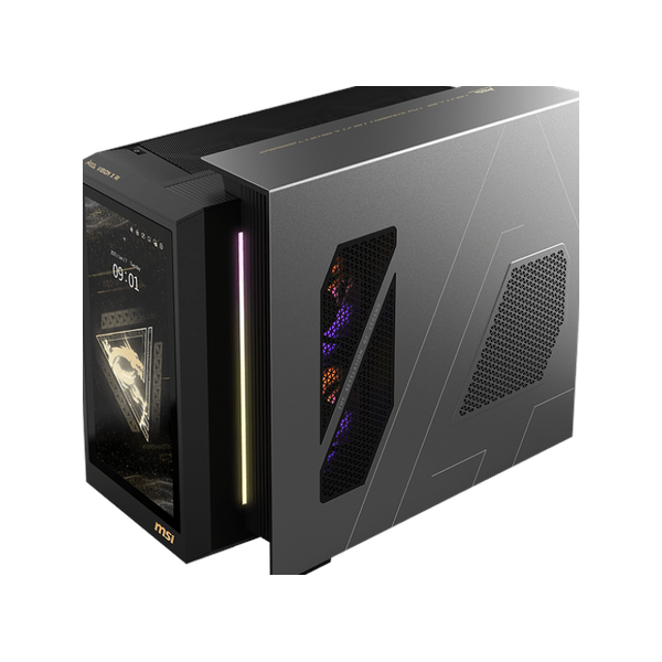 كمبيوتر مكتبي Msi MEG Vision X AI 2nd Barebone، معالج Intel Core Ultra 9 285K، Intel Z890 Chipset، 360mm Liquid Cooler، شاشة 13 بوصة Touchscreen Casing، 1200W 80 Plus Gold مزود طاقة، No RAM، No Storage، أسود، DOS، ضمان سنة واحدة | 936-B92111-011