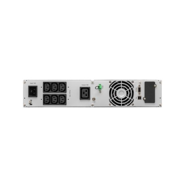 Eaton 9E UPS 3000 فولت أمبير، 2U حامل، 230 فولت، 6 × C13 + 1 × C19 منافذ، شاشة LCD، ضمان سنة واحدة | 9E3000iR