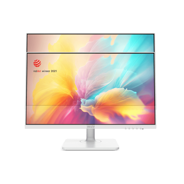 شاشة MSI 9S6-3PA59H-094 Modern MD2412PW بحجم 24 بوصة ودقة FHD (1920 × 1080)، زمن استجابة 1 مللي ثانية، 100 هرتز، HDMI، USB-C، قابلية تعديل الارتفاع/الإمالة/الدوران/المحور، بيضاء، ضمان سنة واحدة | 9S6-3PA59H-094