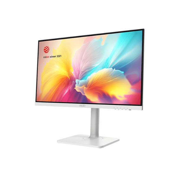 شاشة MSI 9S6-3PA59H-094 Modern MD2412PW بحجم 24 بوصة ودقة FHD (1920 × 1080)، زمن استجابة 1 مللي ثانية، 100 هرتز، HDMI، USB-C، قابلية تعديل الارتفاع/الإمالة/الدوران/المحور، بيضاء، ضمان سنة واحدة | 9S6-3PA59H-094
