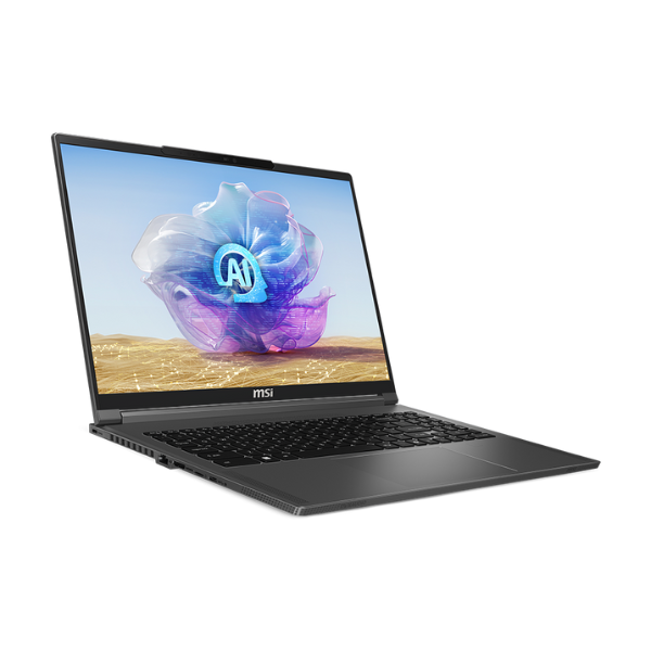 MSI CreatorPro 16 AI Studio بمعالج Intel Core Ultra 7 155H وذاكرة وصول عشوائي (RAM) سعة 16 جيجابايت و2 تيرابايت SSD و8 جيجابايت NVIDIA RTX 2000 ADA وشاشة QHD مقاس 16 بوصة ونظام التشغيل Windows 11 Home وضمان سنتين | 9S7-15F414-415