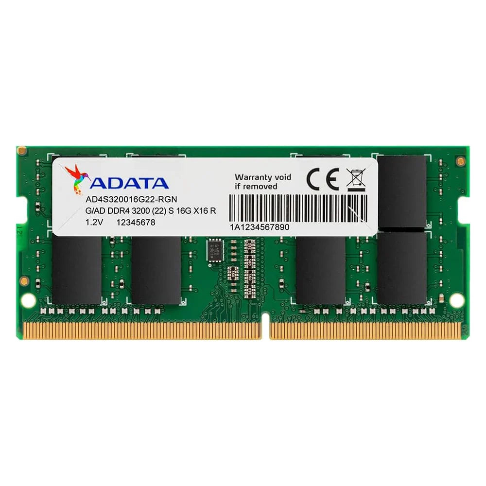 ADATA SO-DIMM Memory Module، 16GB (1x16GB)، DDR4 DRAM، 3200 MT/s، ضمان سنة واحدة | AD4S320016G22-BGN
