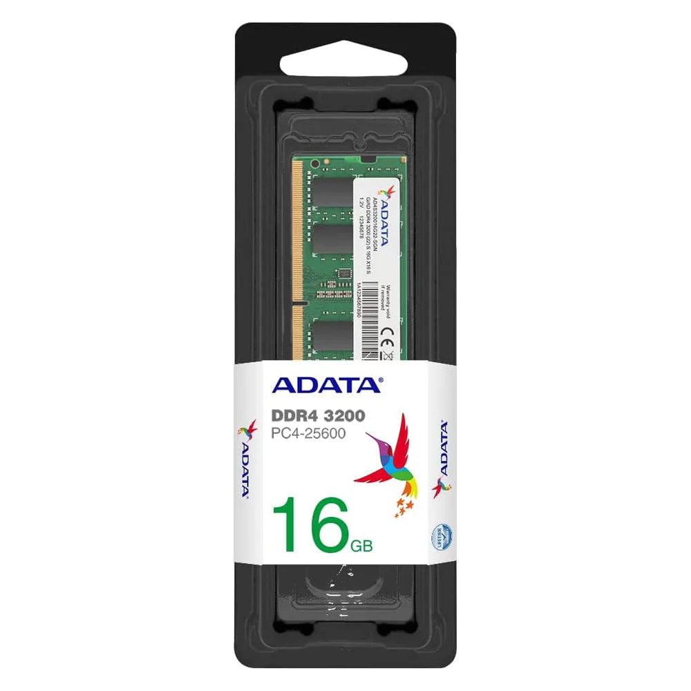 ADATA SO-DIMM Memory Module، 16GB (1x16GB)، DDR4 DRAM، 3200 MT/s، ضمان سنة واحدة | AD4S320016G22-BGN