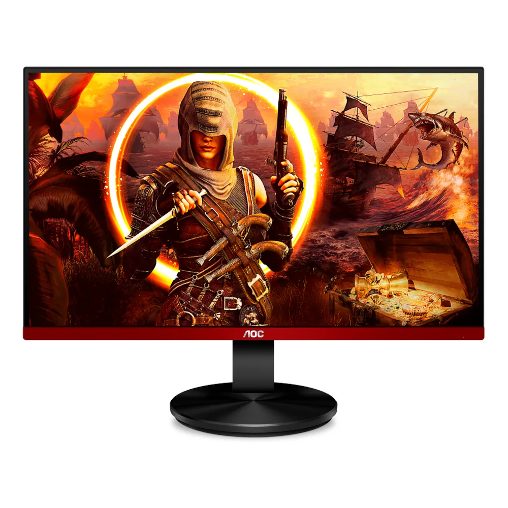 شاشة AOC G2590VXQ، مقاس 24.5 بوصة، دقة FHD (1920 × 1080)، بمعدل تحديث 75 هرتز، مضادة للتوهج، زمن استجابة 1 مللي ثانية، منفذ DisplayPort، منفذ HDMI، حامل قابل للإمالة، لون أسود، ضمان لمدة سنة | G2590VXQ