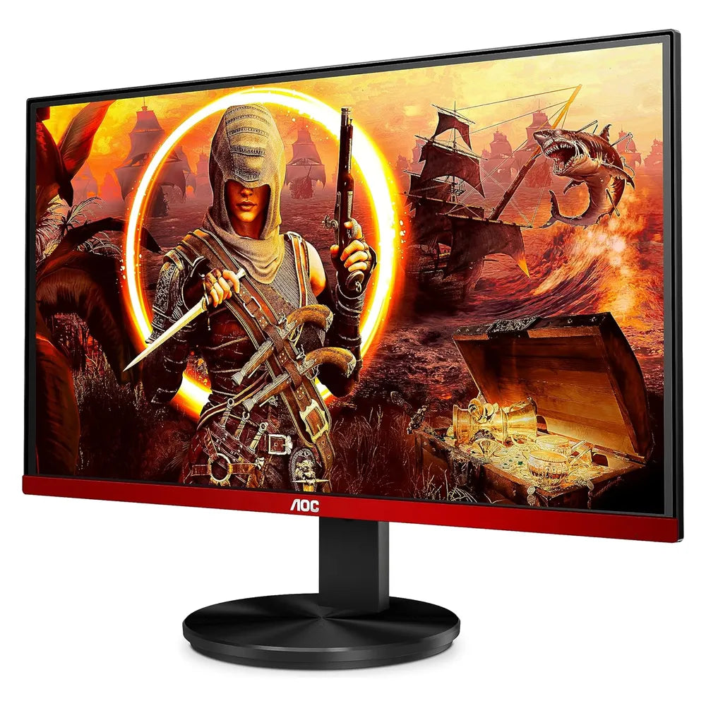 شاشة AOC G2590VXQ، مقاس 24.5 بوصة، دقة FHD (1920 × 1080)، بمعدل تحديث 75 هرتز، مضادة للتوهج، زمن استجابة 1 مللي ثانية، منفذ DisplayPort، منفذ HDMI، حامل قابل للإمالة، لون أسود، ضمان لمدة سنة | G2590VXQ