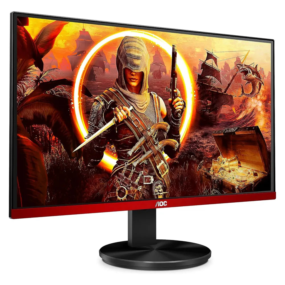 شاشة AOC G2590VXQ، مقاس 24.5 بوصة، دقة FHD (1920 × 1080)، بمعدل تحديث 75 هرتز، مضادة للتوهج، زمن استجابة 1 مللي ثانية، منفذ DisplayPort، منفذ HDMI، حامل قابل للإمالة، لون أسود، ضمان لمدة سنة | G2590VXQ