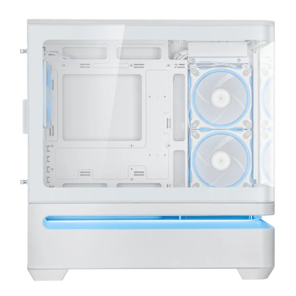 هيكل حاسوب Asus Prime AP202 ARGB mATX، لوحة زجاجية مقوسة مقواة، فتحة تهوية مبتكرة، شريط إضاءة ARGB مدمج، مروحة ARGB واحدة مقاس 120 ملم، دعم لوحدات معالجة الرسوميات (GPU) بطول 420 ملم، USB 3.2 الجيل الثاني، أبيض، ضمان لمدة عام | 90DC00P3-B19000