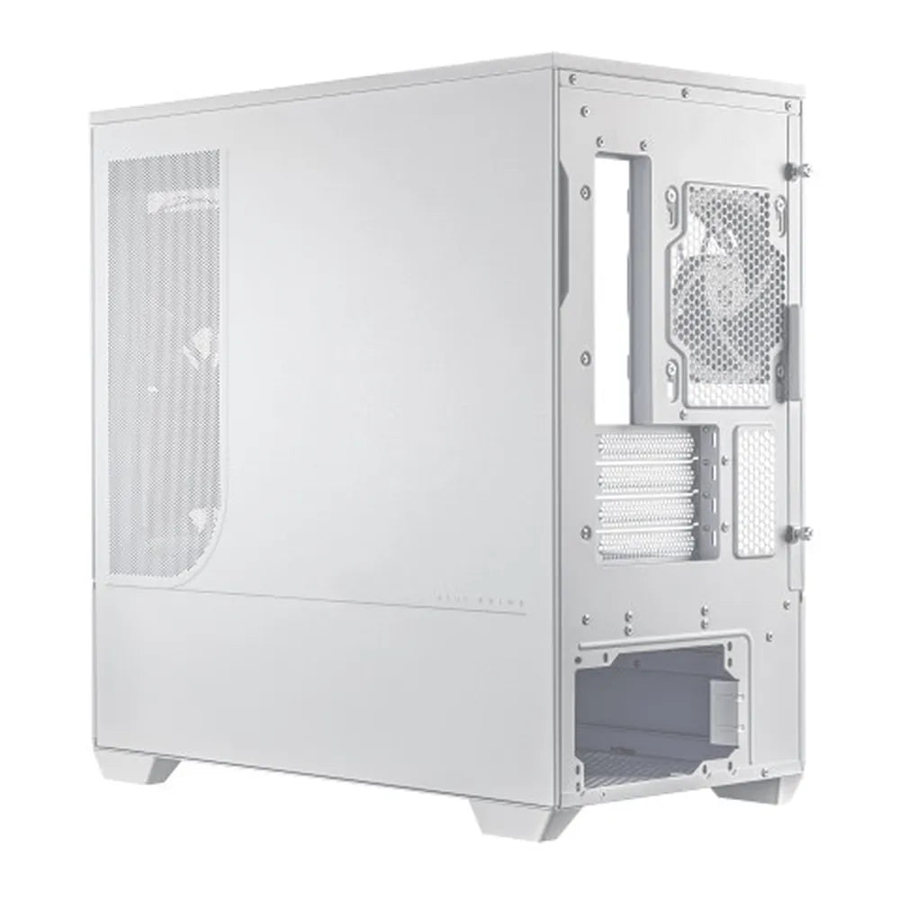 هيكل حاسوب Asus Prime AP202 ARGB mATX، لوحة زجاجية مقوسة مقواة، فتحة تهوية مبتكرة، شريط إضاءة ARGB مدمج، مروحة ARGB واحدة مقاس 120 ملم، دعم لوحدات معالجة الرسوميات (GPU) بطول 420 ملم، USB 3.2 الجيل الثاني، أبيض، ضمان لمدة عام | 90DC00P3-B19000