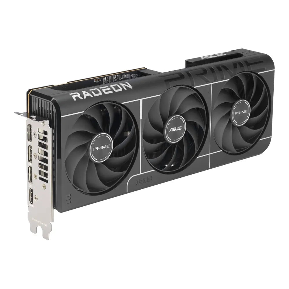 Asus Prime Radeon RX 9070 EVO OC Edition Graphics Card, GDDR6 16GB 256-bit Memory, HDMI 2.1 & DP 2.1 Outputs, PCI Express 5.0, 2610 MHz OC Mode Core Clock, 20 Gbps Memory Clock, 578 AI TOPS, 1 Year Warranty | 90YV0MQ0-M0NA00