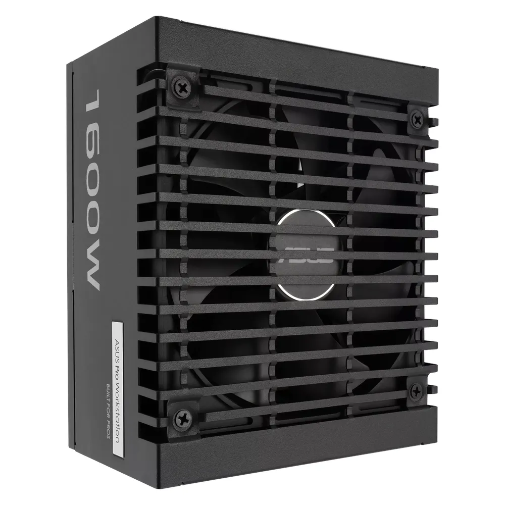 Asus Pro WS Platinum Gaming Power Supply, 1600W, Fully Modular, ATX Form Factor, Dual-Ball Fan Bearings Fan Design, Extruded Aluminum Heatsinks, Etched Cables, 1 Year Warranty | 90YE00Z2-B0NA00
