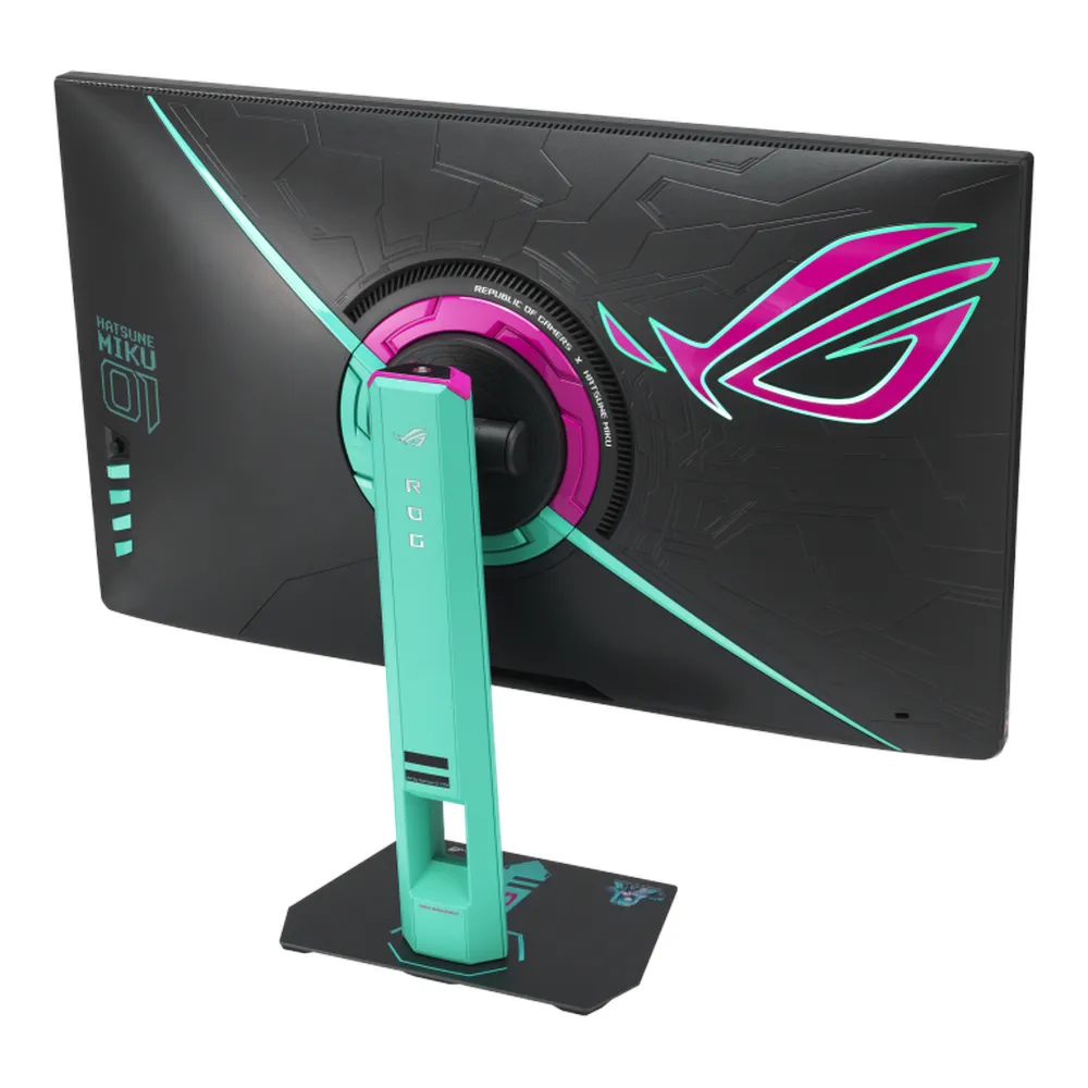 شاشة ألعاب Asus ROG Strix XG27ACMEG-G Hatsune Miku Edition، دقة 27" QHD (2560 x 1440)، 260Hz، شاشة مضادة للانعكاس، 1ms (GTG) Response Time، USB-C، HDMI، DisplayPort، حامل قابل للإمالة والدوران وتعديل الارتفاع، Adaptive Sync Compatible، Black/Hatsune