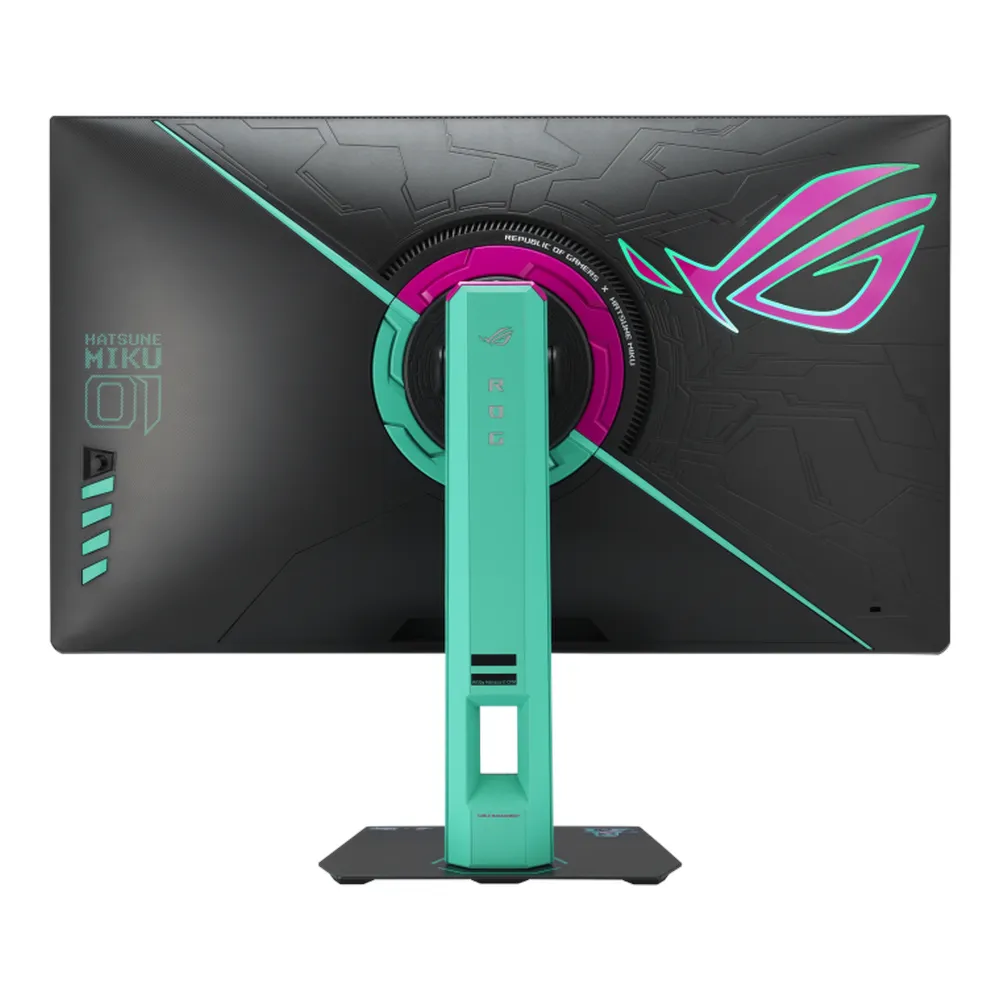 شاشة ألعاب Asus ROG Strix XG27ACMEG-G Hatsune Miku Edition، دقة 27" QHD (2560 x 1440)، 260Hz، شاشة مضادة للانعكاس، 1ms (GTG) Response Time، USB-C، HDMI، DisplayPort، حامل قابل للإمالة والدوران وتعديل الارتفاع، Adaptive Sync Compatible، Black/Hatsune