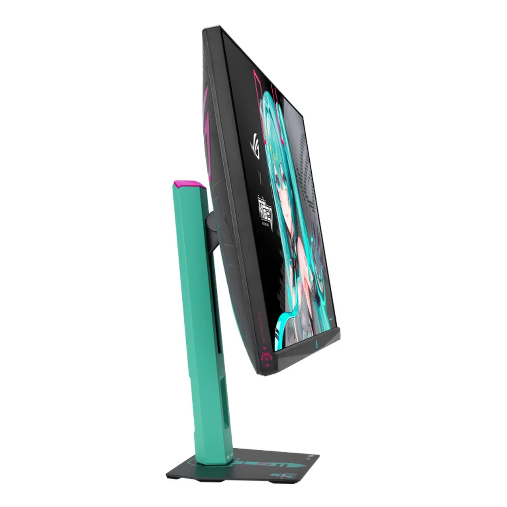 شاشة ألعاب Asus ROG Strix XG27ACMEG-G Hatsune Miku Edition، دقة 27" QHD (2560 x 1440)، 260Hz، شاشة مضادة للانعكاس، 1ms (GTG) Response Time، USB-C، HDMI، DisplayPort، حامل قابل للإمالة والدوران وتعديل الارتفاع، Adaptive Sync Compatible، Black/Hatsune