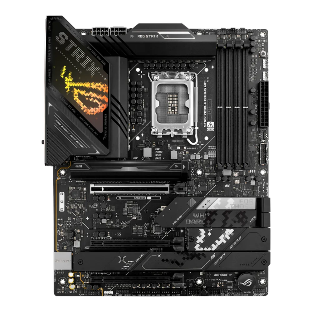 لوحة أم للألعاب Asus ROG STRIX Z890-H WIFI، مقبس LGA1851، عامل الشكل ATX، ذاكرة وصول عشوائي DDR5، PCIe 5.0، USB 20Gbps، HDMI، VGA، Wi-Fi 7، بلوتوث، إيثرنت Realtek 5Gb، شبكة AI Networking II، Aura Sync، ضمان سنة واحدة | 90MB1K20-M0EAY0