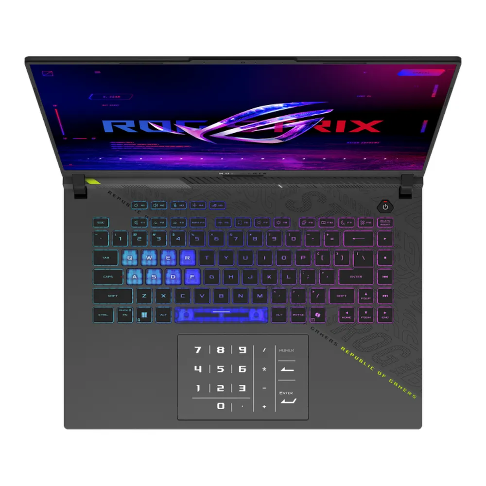 Asus ROG Strix G16 Gaming Laptop, AMD Ryzen 9 8940HX Processor, 16GB DDR5 RAM, 1TB SSD, NVIDIA GeForce RTX 5060 8GB GDDR7, 16" WQXGA 240Hz IPS-Level Display, Windows 11 Home, English & Arabic Keyboard, 1 Year Warranty | G614PM-G161W