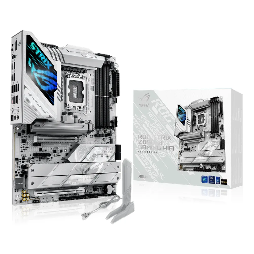 لوحة أم للألعاب Asus ROG Strix Z890-A Gaming WiFi، مقبس LGA1851، عامل الشكل ATX، ذاكرة وصول عشوائي DDR5، منفذ PCIe 5.0، HDMI، DP، Thunderbolt، إيثرنت Intel 2.5 جيجابت، حل طاقة قوي، ضمان سنة واحدة | 90MB1I90-M0EAY0