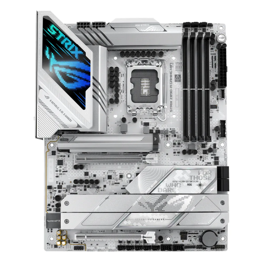 لوحة أم للألعاب Asus ROG Strix Z890-A Gaming WiFi، مقبس LGA1851، عامل الشكل ATX، ذاكرة وصول عشوائي DDR5، منفذ PCIe 5.0، HDMI، DP، Thunderbolt، إيثرنت Intel 2.5 جيجابت، حل طاقة قوي، ضمان سنة واحدة | 90MB1I90-M0EAY0