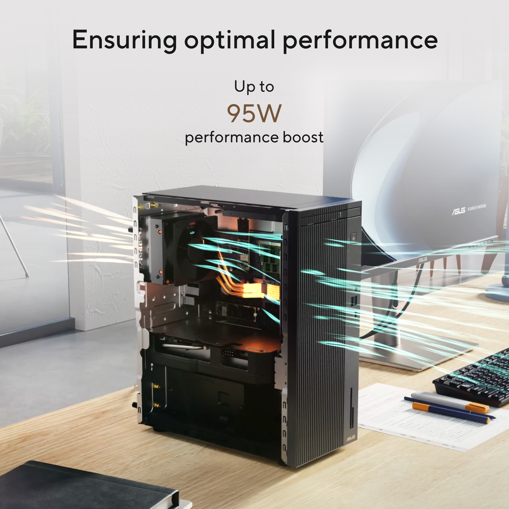 Asus V500 Mini Tower Desktop PC, Intel Core i7-13620H Processor, 16GB RAM, 512GB SSD, Windows 11 Home, 330W Power Supply, Gray, 2 Year Warranty | V500MV-13620H105W