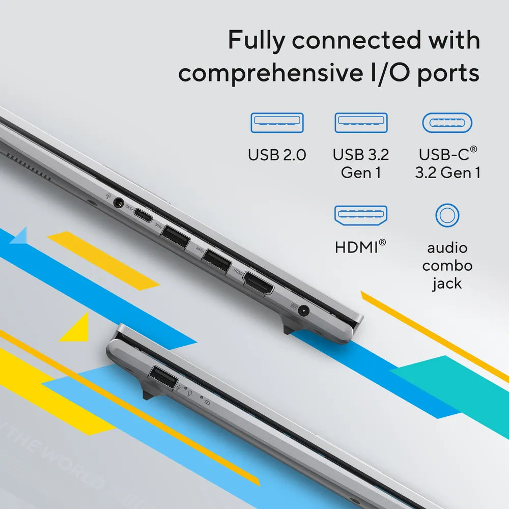 Asus Vivobook 15 Laptop, Intel Core i7-1355U Processor, 16GB RAM, 512GB SSD, 15.6" FHD Display, Windows 11 Home, English & Arabic Backlit Keyboard, Cool Silver, 1 Year Warranty | X1504VA-BQ715W